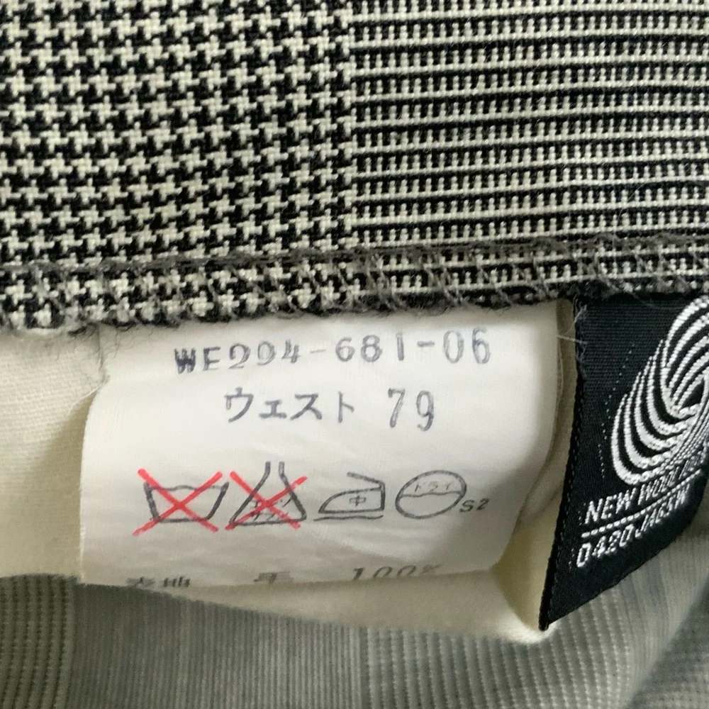 BURBERRYS’ Plaid Trousers Vintage Houndstooth High Waisted Black White Small - Picture 11 of 14